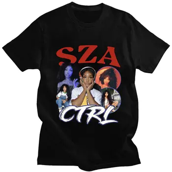 Reperis SZA Ctrl Vintage Marškinėliai Hip-Hop Harajuku Negabaritinių Mados marškinėliai 100% Medvilnės Atsitiktinis Vyrai Moterys T-shirt Streetwear Y2K
