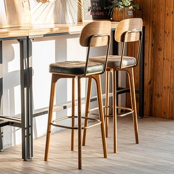Šiuolaikinės Kovos Baro Kėdės Šiaurės Miegamasis Restoranas Vintage Baro Kėdės Aukšto Medžio masyvo Virtuvės Silla Nordico Baldai YN50BC