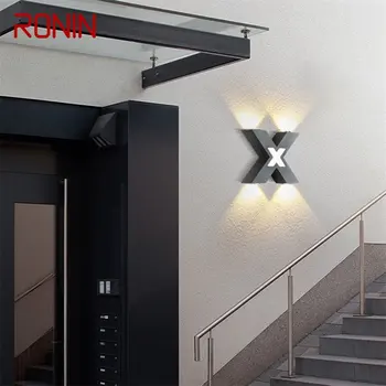 RONIN Lauko Sienų apšvietimo Šiuolaikinės LED Sconces Lempos Vandeniui IP65 X Atspalvio Dekoratyviniu Namų Veranda, Vila