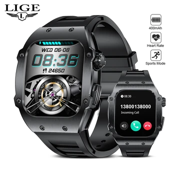 LIGE AMOLED HD Ekranas, Smartwatch Vyrų Vandeniui Smart Laikrodžiai 