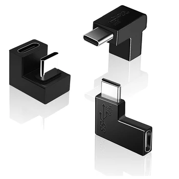 USB C 10Gbps Adapteris, U Formos, 180 Laipsnių Kampu stačiu Kampu Tipas-C, Vyrų ir Moterų Pratęsimo Sankabos Konverteris Extender Jungtis