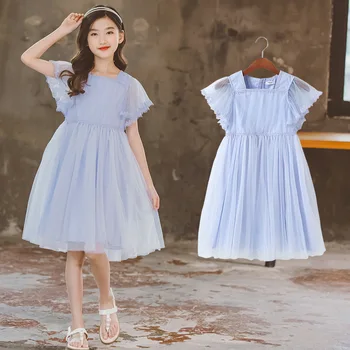 Korėjos Vaikų Drabužių 2023 Vasaros Jaunimo Mergina Reljefiniai Vaikiška Suknelė Mergina Dress Teen Girl Dress Pagrindinio Mergina Viena-piece Suknelė