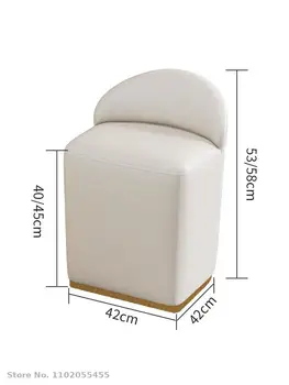 Tualetinis staliukas, kėdė, light luxury high-end dizaino prasme, miegamasis makiažas išmatose atgal kėdė, oda, odos išmatose keitimas batų