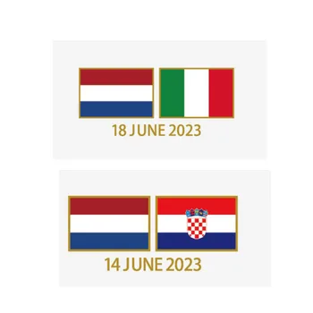 2023 Olandijoje Rungtynės Informacijos Olandija Vs Kroatija Olandija Vs Italija Pleistras Žaidimas Rungtynių Data Teksto Šilumos Perdavimo Geležies Futbolo Ženklelis