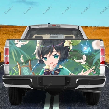 Ventenergio - Genshin Poveikio Anime Automobilių Uodega Kamieno Apsaugoti Vinly Wrap Lipdukas, Decal Automobilio Kapoto Apdaila Lipdukas, skirtas SUV visureigis Pikapas