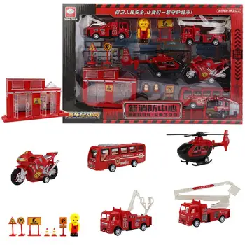 Trinties Automobilių 13pcs Fire Truck Žaislas gaisrinė mašina Transporto priemonės, Žaislai Sužinoti, Sunkvežimių Žinių Ir Ugdyti Palūkanų Idealiai tinka Namų