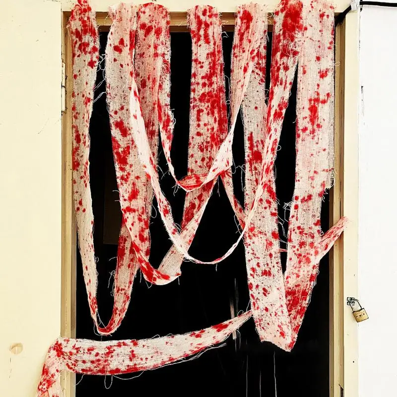 Raudona Creepy Medžiaga Siaubo Marlę Ir Kraujo Audinys Halloween Party Haunted House Dekoro Duris, Langą, Veidrodį, Sienos, Sukurti