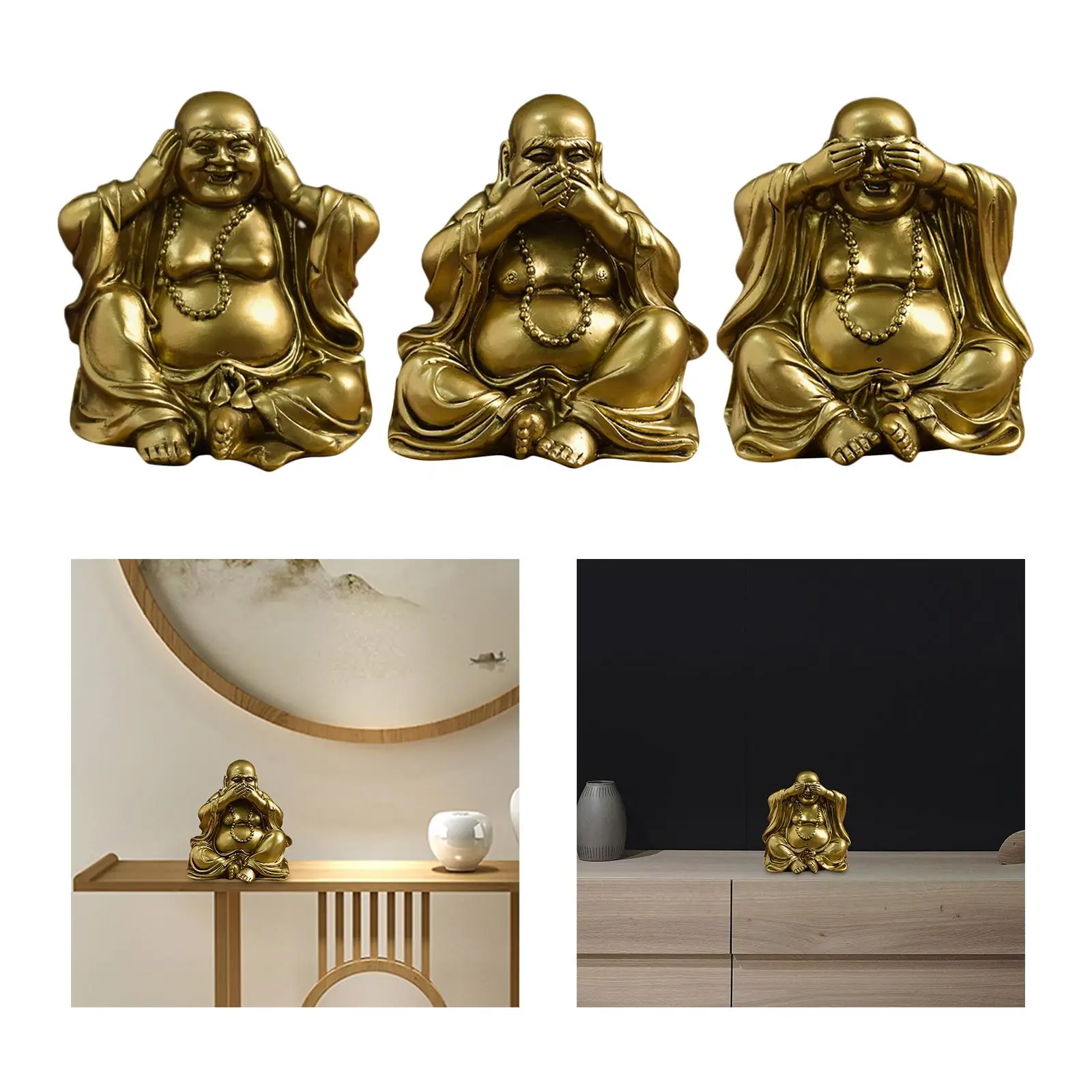 Maitrėjos Budos Statula Didelio Pilvo Buda Ornamentas, Kolekcines, Estetinės Aukso