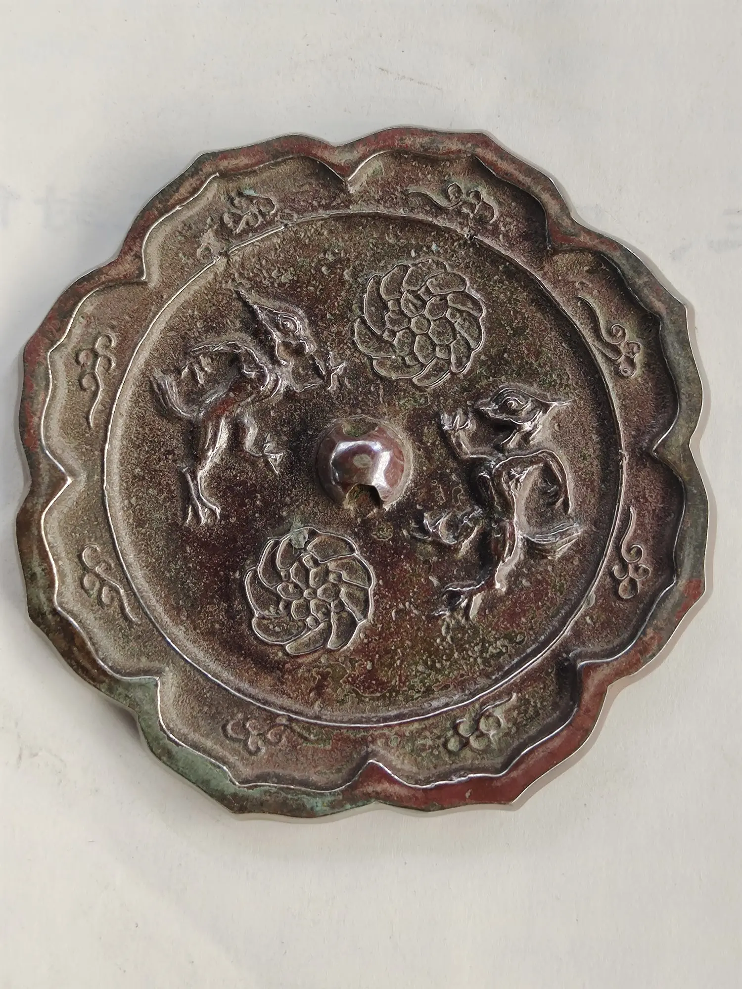 Retro Kolekciją Han Dinastijos Dvigubai Žuvų Bronzos Veidrodis Dekoratyviniai Papuošalai