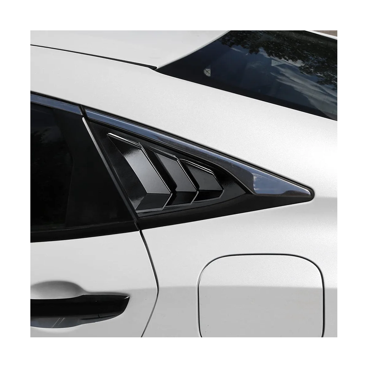 Galinio Šoninio Lango Grotelėse Honda Civic Sedanas 2016-2021 Priedai Oro Angos Scoop Danga - Gloosy Juoda