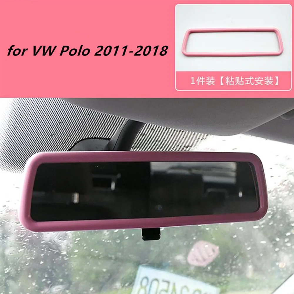 1pc anglies pluošto grūdų ABS medžiagos galinio vaizdo veidrodis padengti apdailos Blizgančiais už 2011-2017 Volkswagen VW POLO 6R 6C