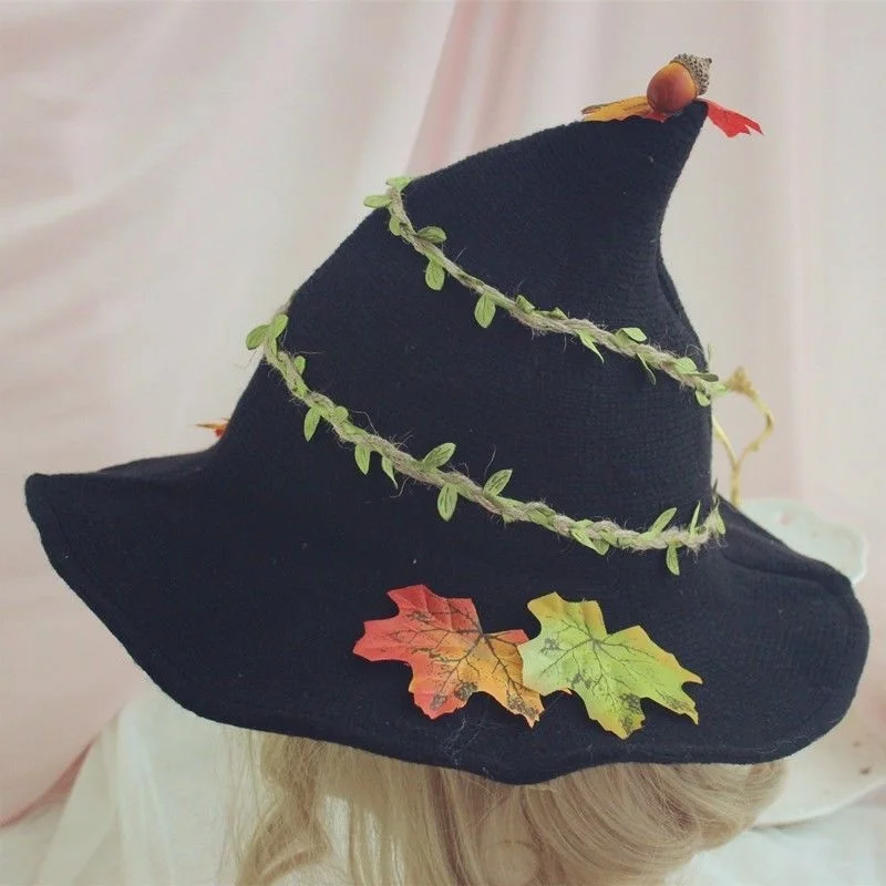 Rankų darbo Helovinas Moliūgų Pasakos Wizard Hat Juodoji Magija Skrybėlę Lolita Mažų Objektų COS Stebuklas Priedai