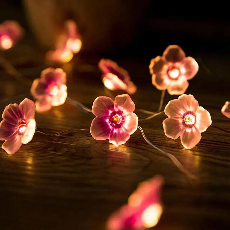 Cherry Blossom Dekoro LED String Žibintai Mergaičių Miegamasis Kalėdų, Vestuvių Kabinti Šviesos Eilutę Apdailos Reikmenys