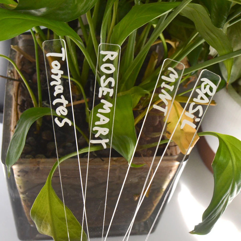 13pcs Žolė Pasirašyti Augalų Etiketės Žymeklis Parkeris Nustatyti Vazonas Augalų Žymeklį Eco-friendly Akrilo T-Tipo Skaidrus, Sodo Dekoravimui