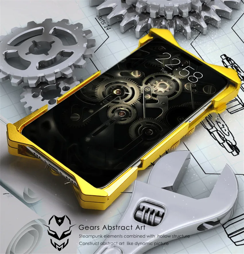 Karšto Metalo, Plieno, Mašinų Šarvai Aliuminio Gryno Vario IPhone11 PRO MAX Įrankių Grynai Rankų darbo Kaukolė Shell Padengti