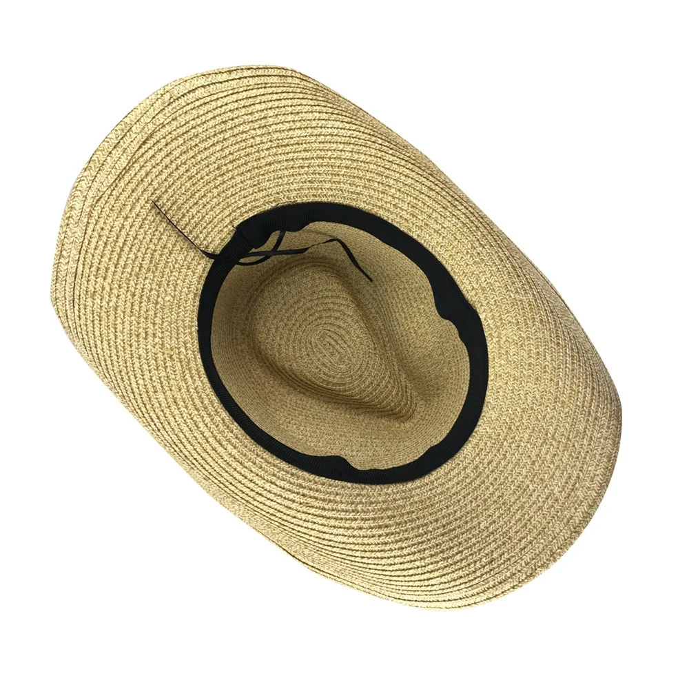 Mados Šiaudų Skrybėlę Vyrams, Moterims Vasaros Skrybėlę Kaubojaus Stiliaus Fedora Skrybėlę