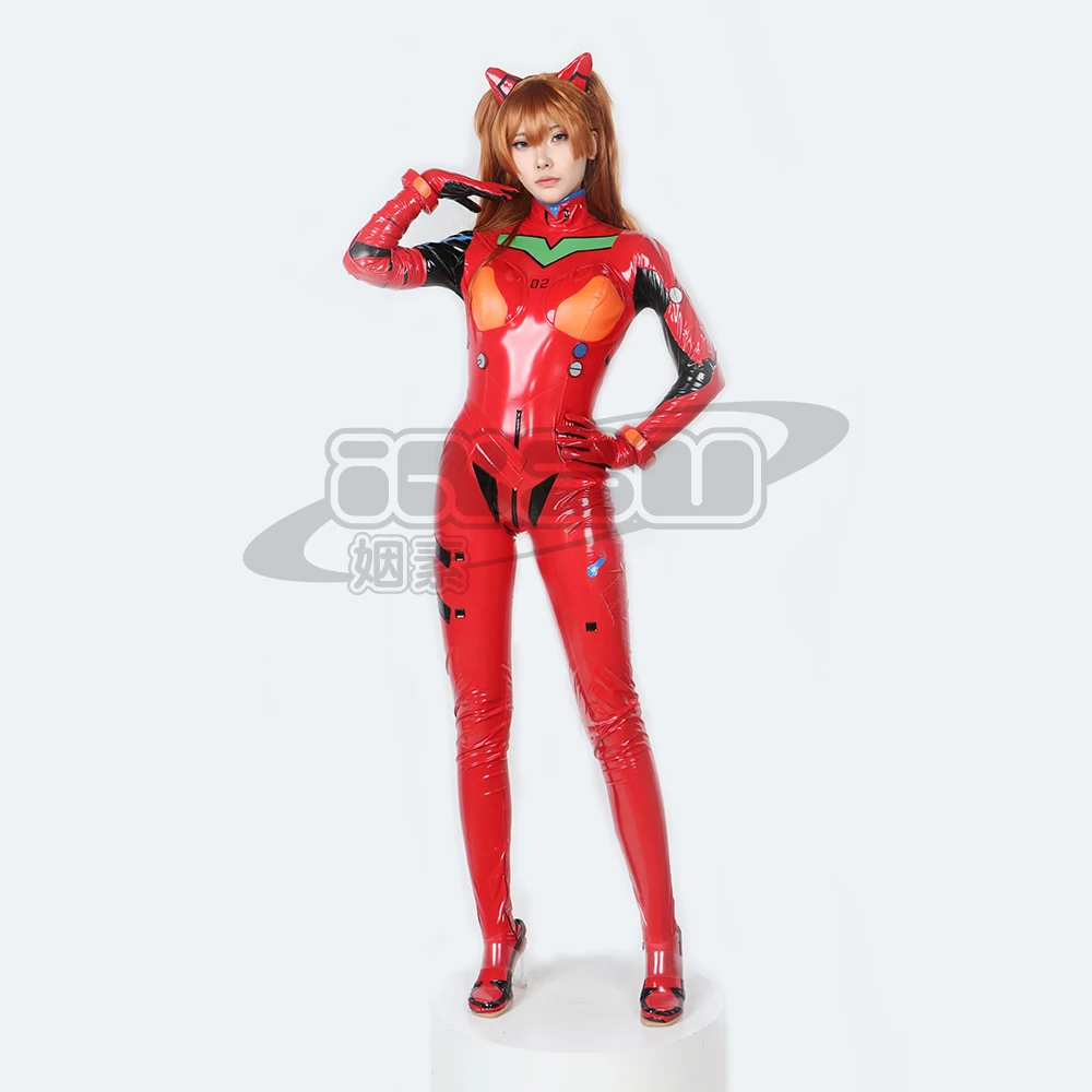 Asuka Cosplay Kostiumų Zentai Fullbody Anime Eva 3.0 Shikinami Asuka Langley Soryu Jumpsuits Kostiumas Bodysuit Moterims