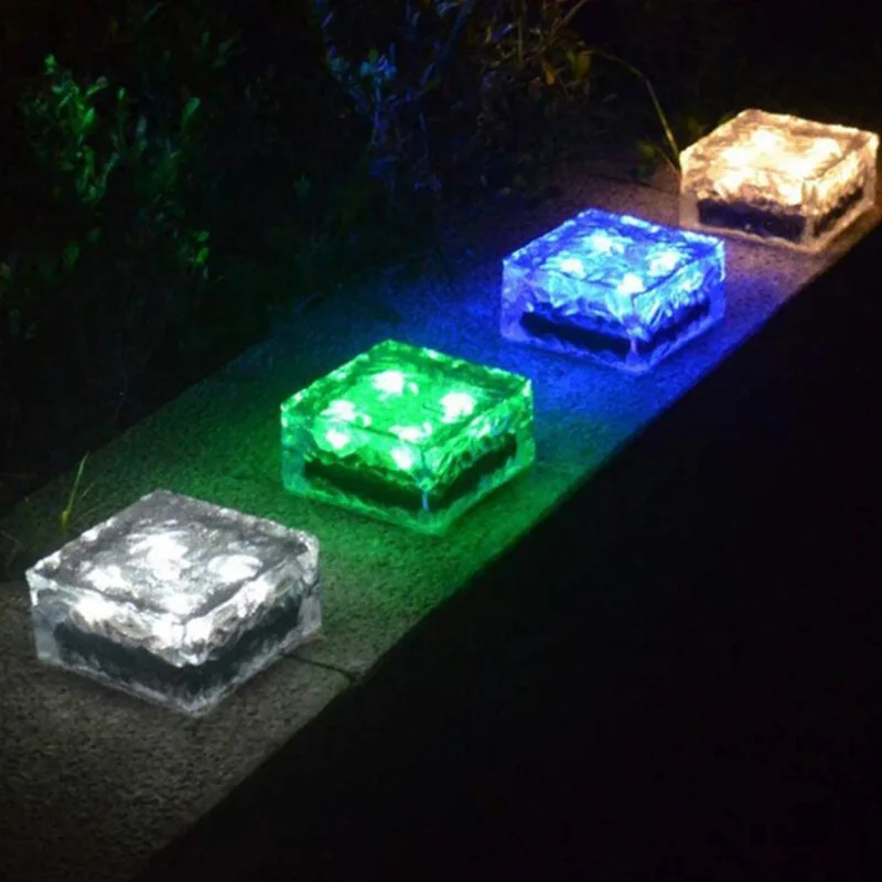 Saulės Led Ice Cube Plytų Šviesos Lauko 4 LED Vandeniui Laiptų Pakopa gatvių dangos Lempos Kieme Kiemo Vejos, Sodo Puošmena Šviesos