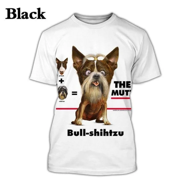 2023 Naujas Vasaros Mados Unisex Kūrybos Gyvūnų Šunų 3D Atsitiktinis Round Kaklo Print Trumpas Rankovės Hip-Hop T-Shirt