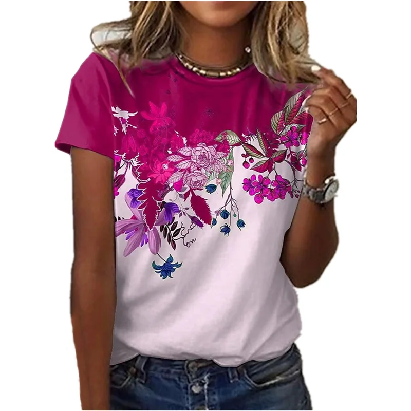 2023 nove letnie damskie T-shirty 3d z modnym nadrukiem Gatvės Atsitiktinis z krótkim rękawem luźne góra wygodna odzież z koszulką