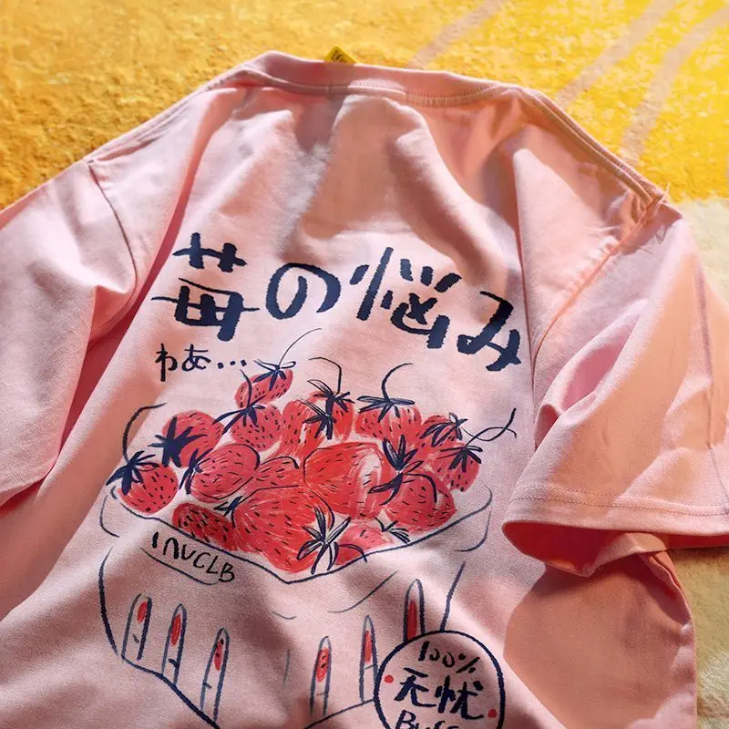 Amerikos Medvilnės Honkongo Stiliaus Vasaros Mados Brand T-shirt Menand WomenShort Rankovės Prarasti Negabaritinių marškinėliai Pora Mados Viršų