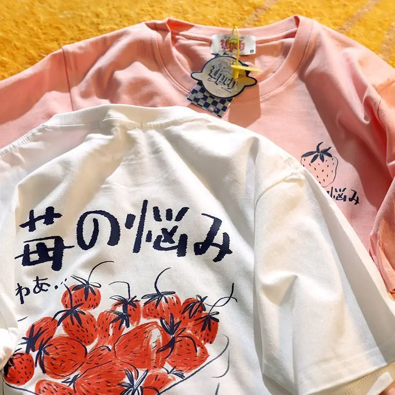 Amerikos Medvilnės Honkongo Stiliaus Vasaros Mados Brand T-shirt Menand WomenShort Rankovės Prarasti Negabaritinių marškinėliai Pora Mados Viršų