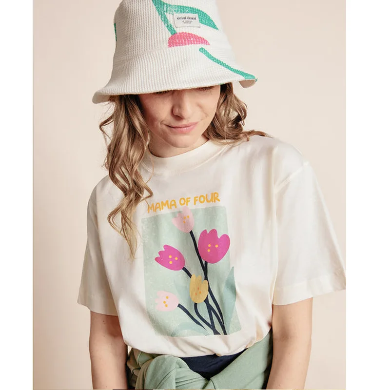 2023 Pavasario Vasaros Naują Atsitiktinis Mados Gėlių Spausdinti Apvalios Kaklo Moterų trumparankoviai marškinėliai