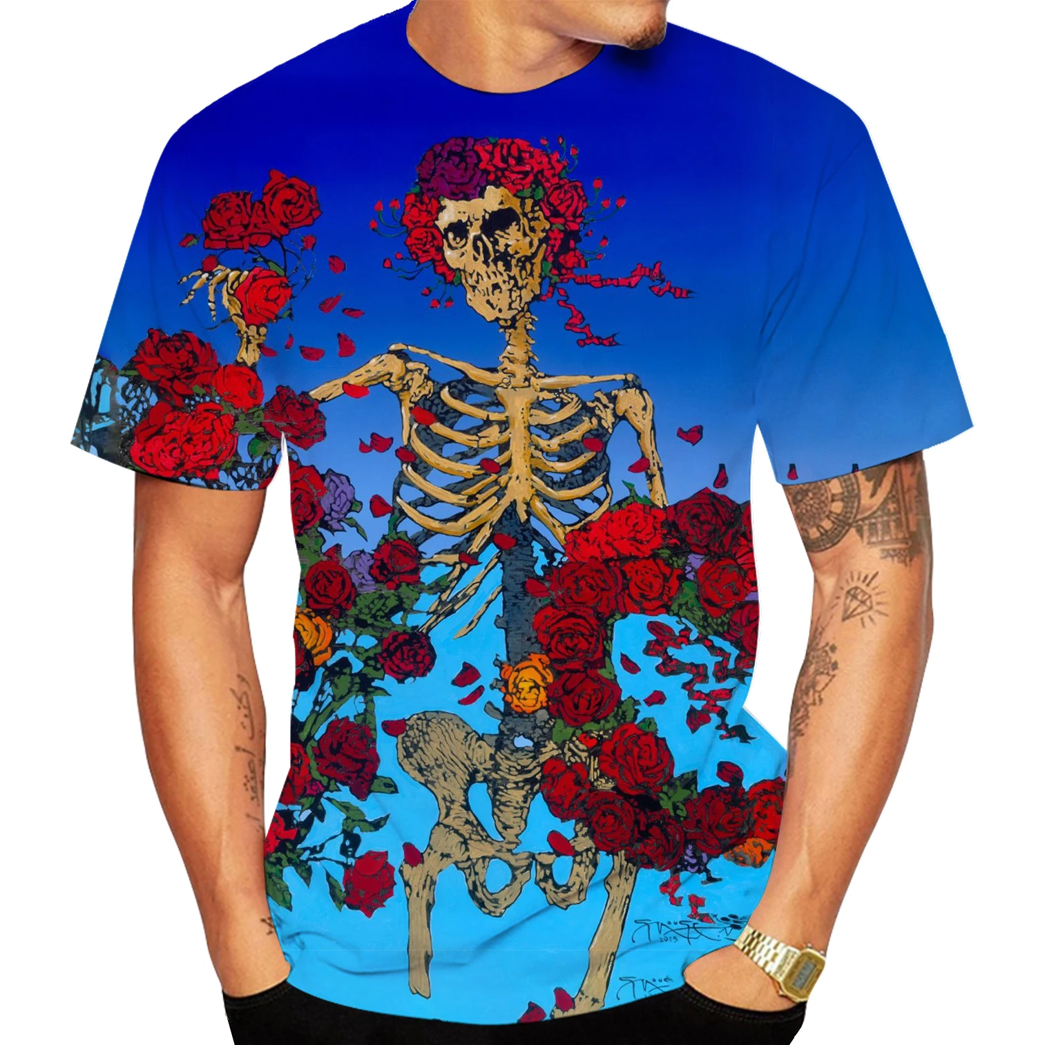 2023 Naujausias Mados 3D Spausdinimo Grateful Dead Marškinėlius Cool Trumpas Rankovėmis Tees Vyrų/Moterų Megztinis Viršūnes Karštą Vasaros Unisex Marškinėliai