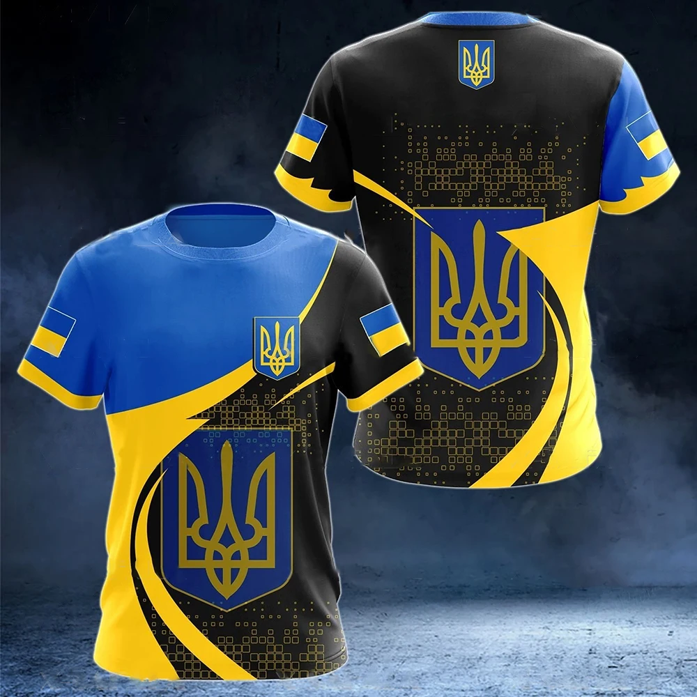 Ukrainos Vyrų marškinėliai ukrainos Vėliavos, Marškinėliai 3D Atspausdintas O-Kaklo Negabaritinių trumpomis Rankovėmis Jersey Mens Mados Drabužių Streetwear