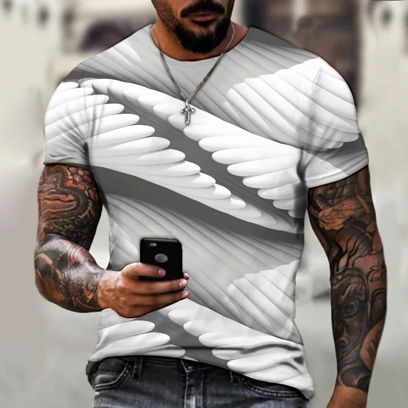 3D Marškinėliai Vyrams Mados Hip-Hop ' O-kaklo trumpomis Rankovėmis Viršūnes Abstrakčiai Harajuku vyriški marškinėliai Negabaritinių Tees Marškinius Vyras Drabužiai