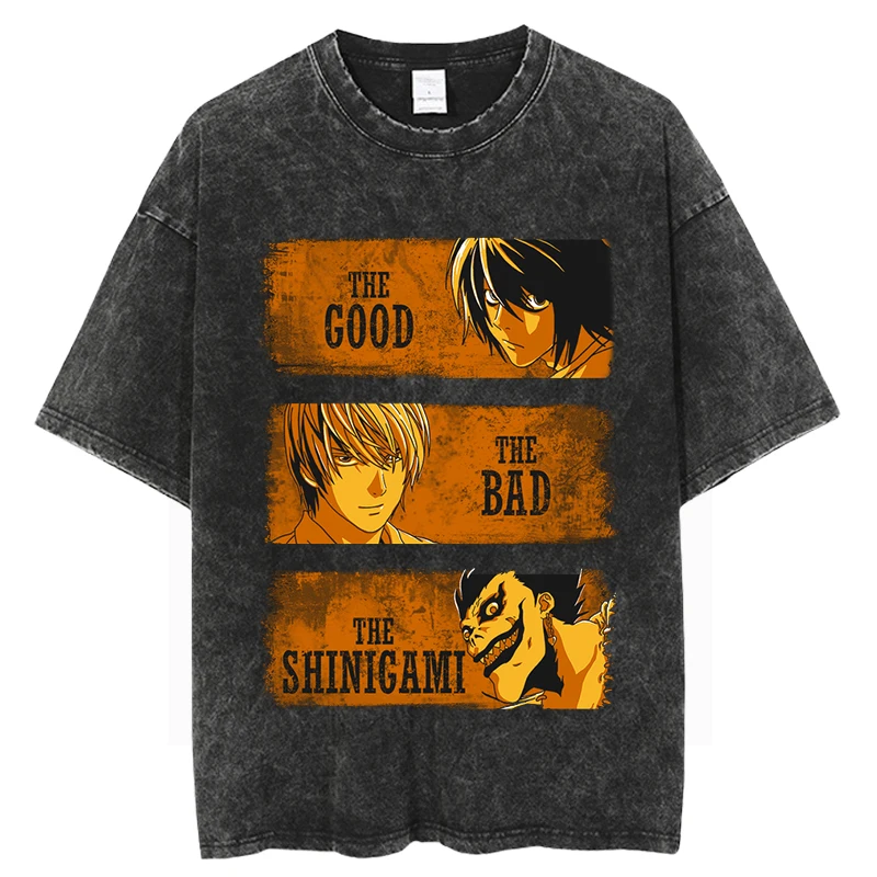 Vintage Plauti Tshirts death note Anime Grafikos Spausdinimo Marškinėliai Harajuku Negabaritinių Tee Medvilnės mados Streetwear unisex viršų