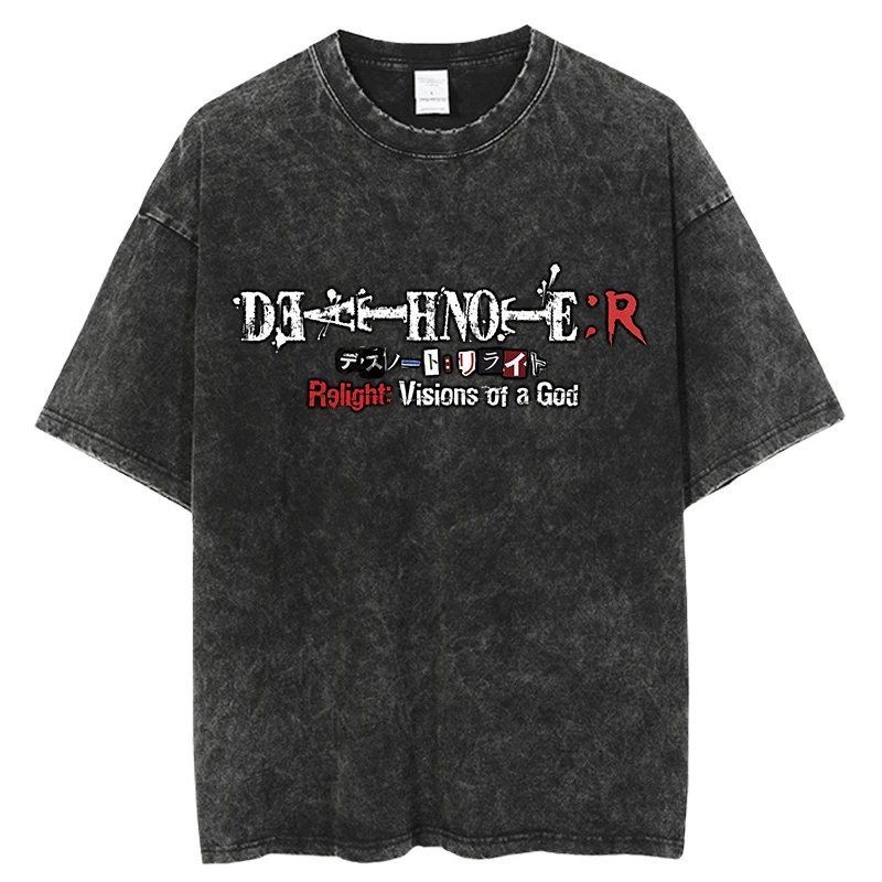 Vintage Plauti Tshirts death note Anime Grafikos Spausdinimo Marškinėliai Harajuku Negabaritinių Tee Medvilnės mados Streetwear unisex viršų