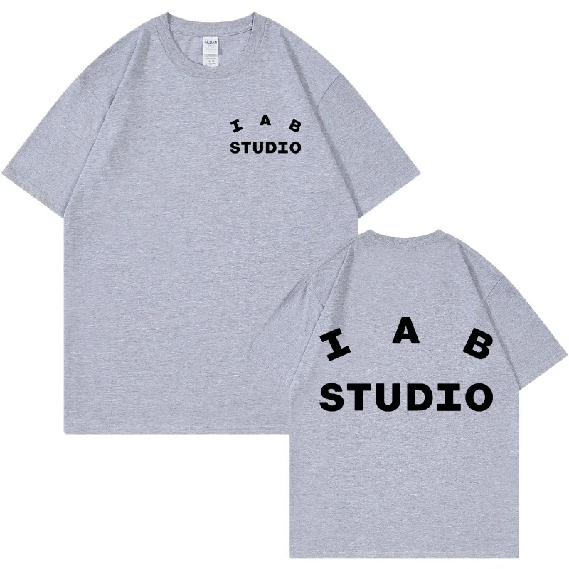 Vyrų Marškinėliai Hip-Hop Streetwear korėjos Kanji Harajuku IAB Studio T-Shirt 2023 Vasaros trumpomis Rankovėmis Viršuje Tee Medvilnės Negabaritinių Marškinėlius