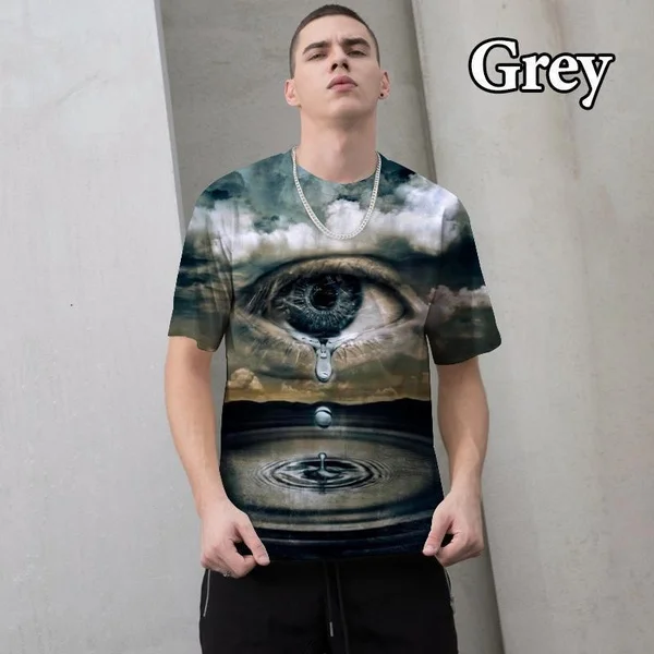 Naujas Juokingi Asmenybės vyriškos 3d Akis Atspausdintas T-shirt Mados Hip-hop ' Harajuku Stilius Streetwear Viršūnės