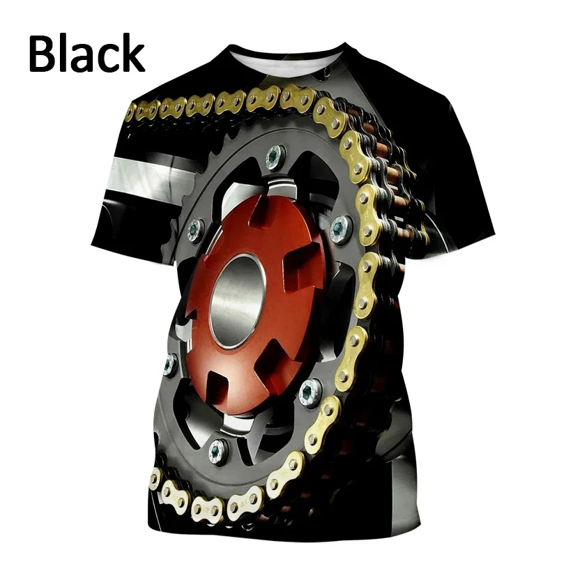 Automobilių Sunkiųjų Metalų Juokinga 3D Spausdinimo Mechaninė Variklio Atsitiktinis Marškinėliai Jaunimo Apvalios Kaklo marškinėliai Atsitiktinis Palaidų trumpomis Rankovėmis vyriški Marškiniai