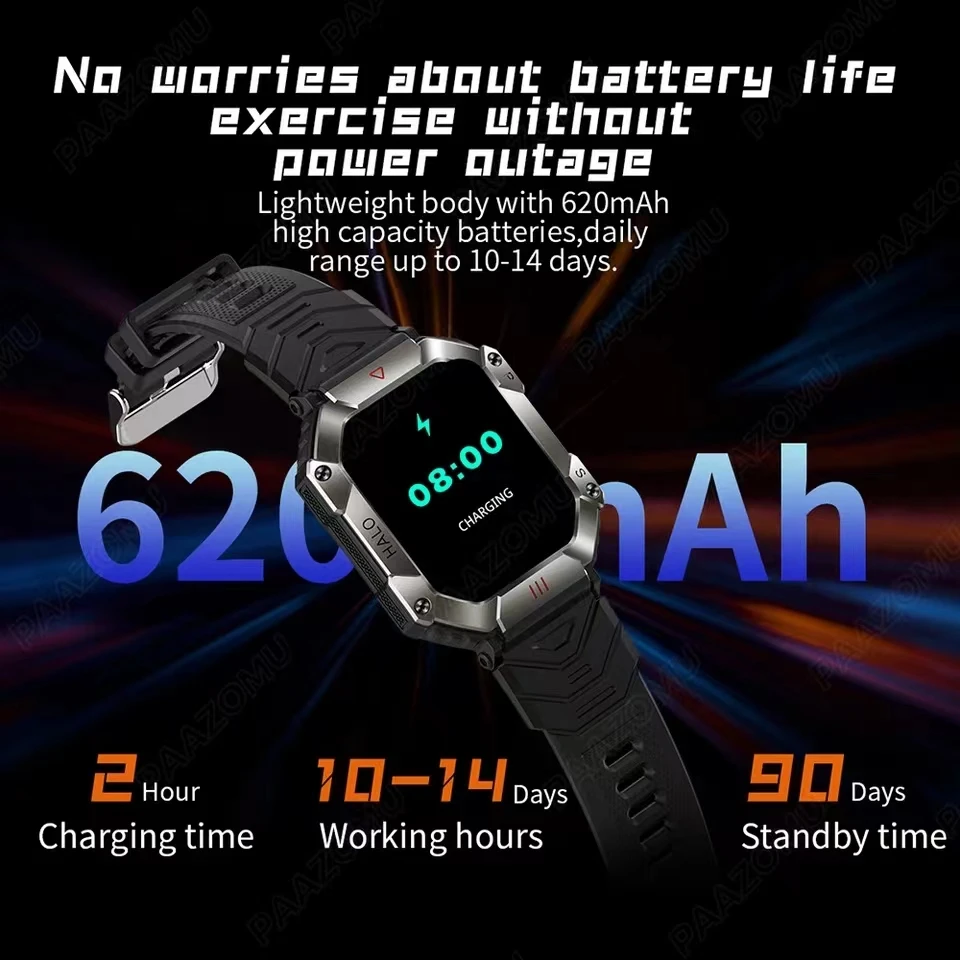 2023 Naujos Tvirtos Karinės Smartwatch Kompasas Žiūrėti Moterų 650mAh Baterijas 