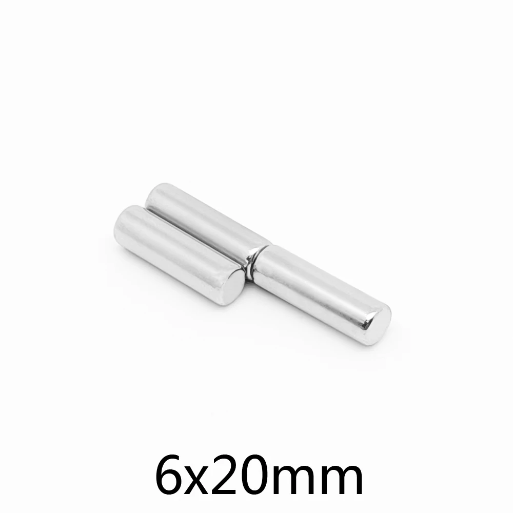 2VNT 6x20mm stiprus magnetinis N35 nedidelės cilindro disko 6x20mm nuolatinis neodimio stiprus magnetinis 6 * 20mm