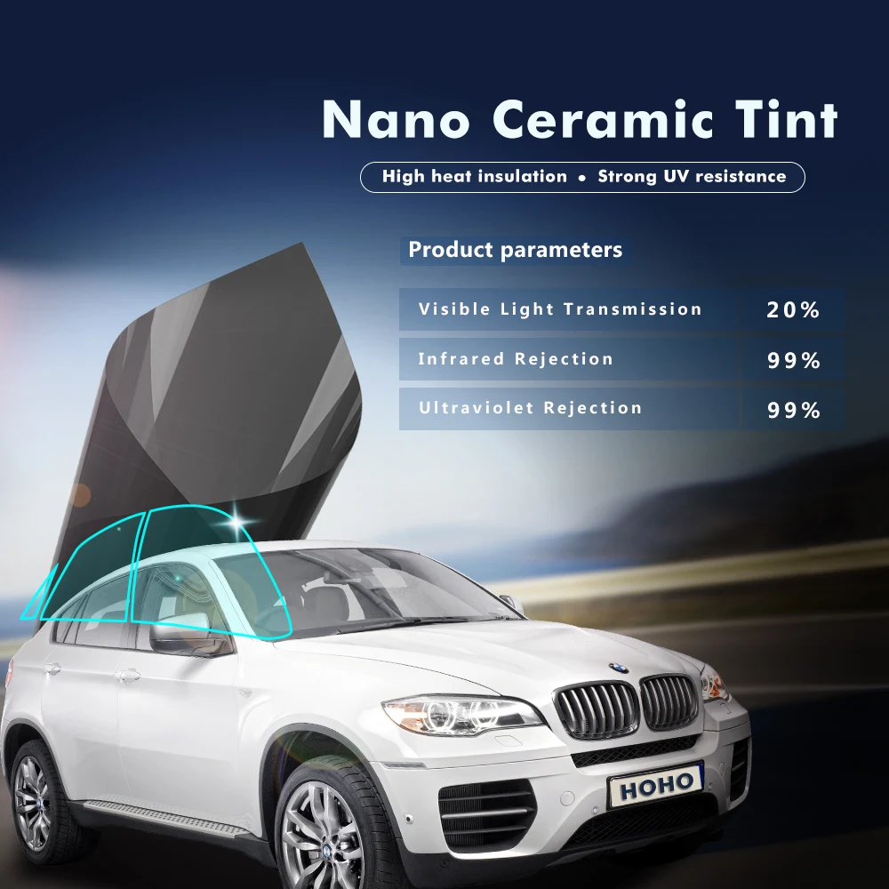 50cmX3m Nano Keramikos IR80% UV99% Anti-glare UV Apsauga Aukšta Šilumos Izoliacija, Saulės Automobilių Auto Lango Atspalvis Filmas 
