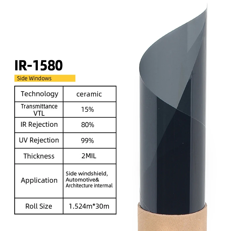 50cmX3m Nano Keramikos IR80% UV99% Anti-glare UV Apsauga Aukšta Šilumos Izoliacija, Saulės Automobilių Auto Lango Atspalvis Filmas 