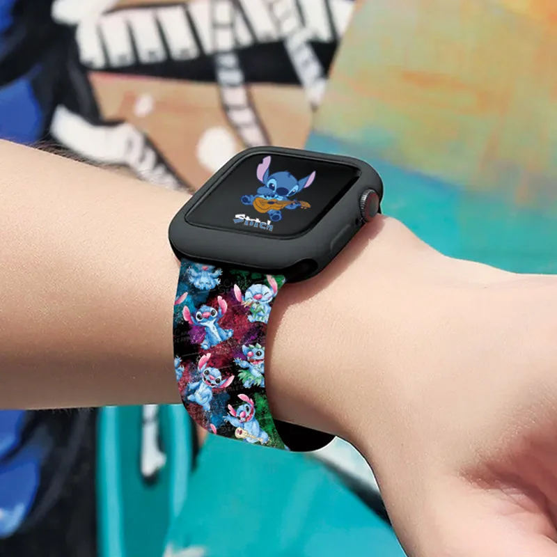 Disney Silikono Dirželis Apple Watch Band 44mm 40mm 41mm 45mm 49mm 42mm Animacinių filmų Dygsnio Watchband Apyrankę iWatch Ultra Serijos
