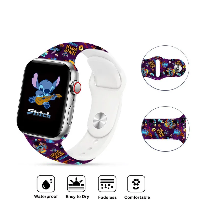 Disney Silikono Dirželis Apple Watch Band 44mm 40mm 41mm 45mm 49mm 42mm Animacinių filmų Dygsnio Watchband Apyrankę iWatch Ultra Serijos
