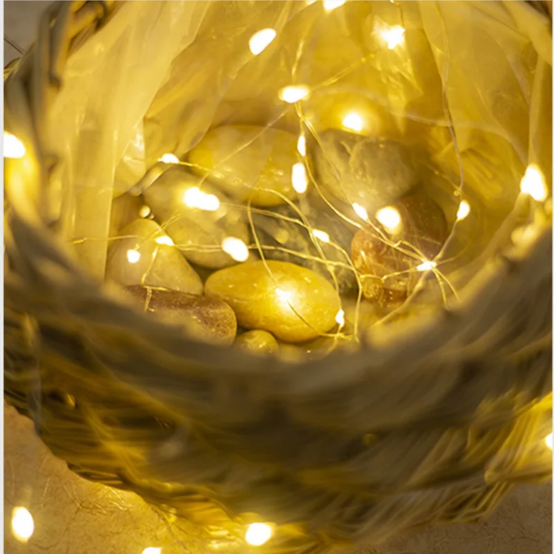 5vnt Pasakų Lempa LED Varinės Vielos String Žibintai CR2032 Sodo Lauko Vestuvių Šventė Apšvietimo Kalėdų Eglutė 