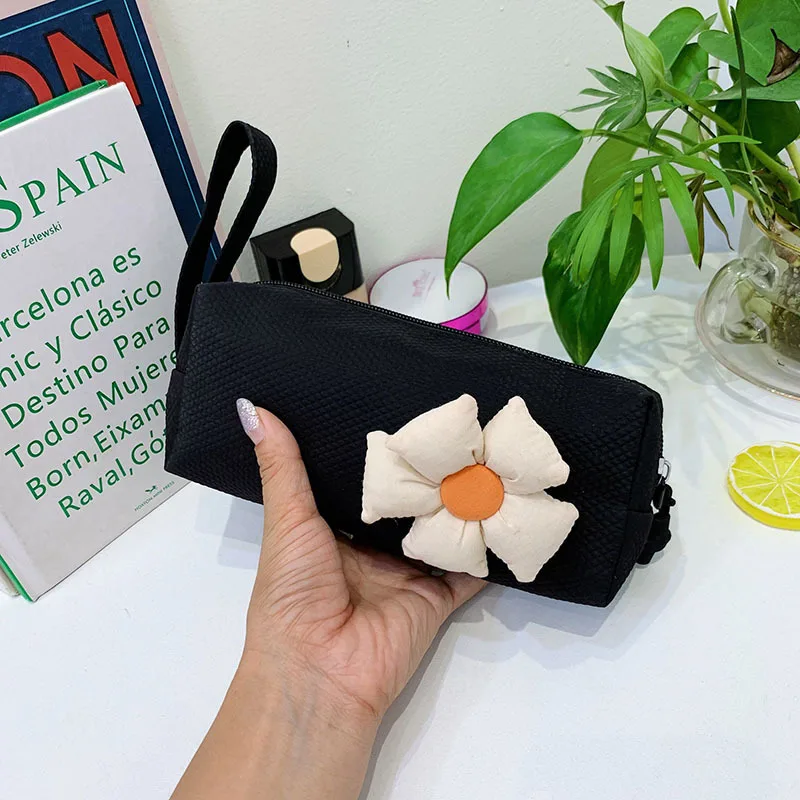 Kosmetikos Krepšys Moterims 3D Gėlių Makiažas Atveju Organizatorius korėjos Kosmetikos Krepšelį Kelionės Drobės Kanceliarinės prekės Krepšys Pieštukų Dėžutė Grožio Atveju