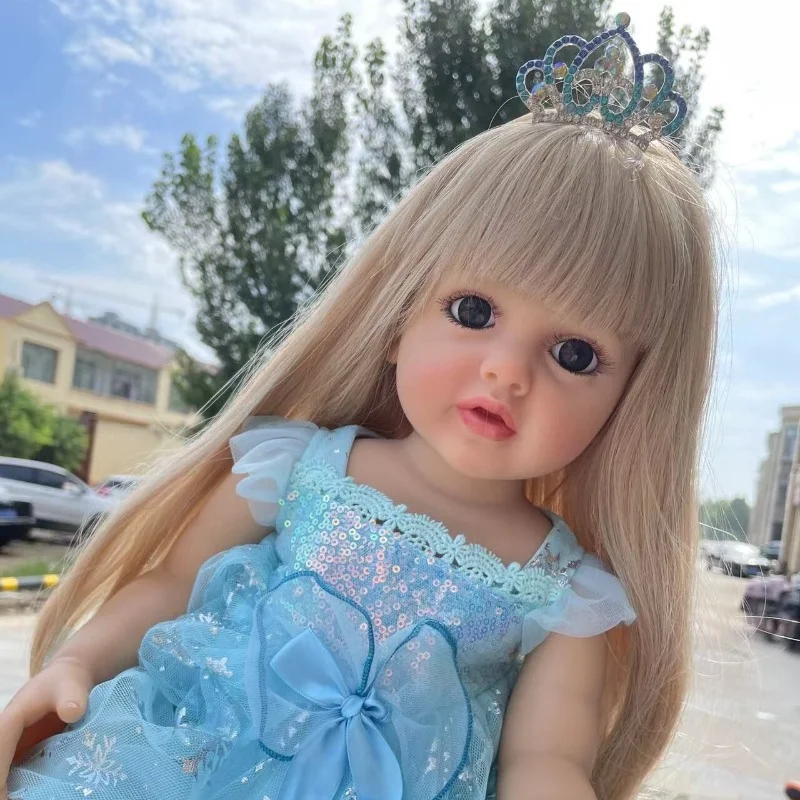 55CM Reborn Baby Doll viso Kūno Silikoninis Vandeniui atsparus Mažylis Mergina Lėlės Tikroviška, Minkšta Liesti Nekilnojamojo Ieškote Kūdikių Lėlės Reborn Lėles