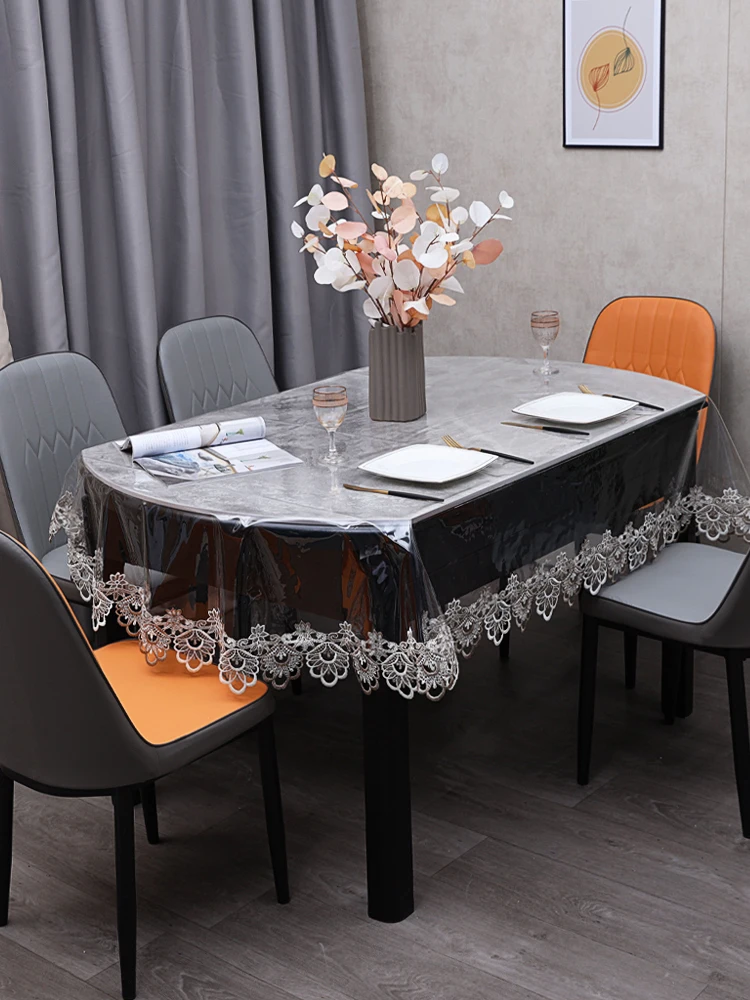 Ovalo formos valgomojo stalas, medžiaga PVC, atsparus vandeniui, riebalams atspari, plauti nemokamai, ir nusiplikymas atsparus Kinų stiliaus namų