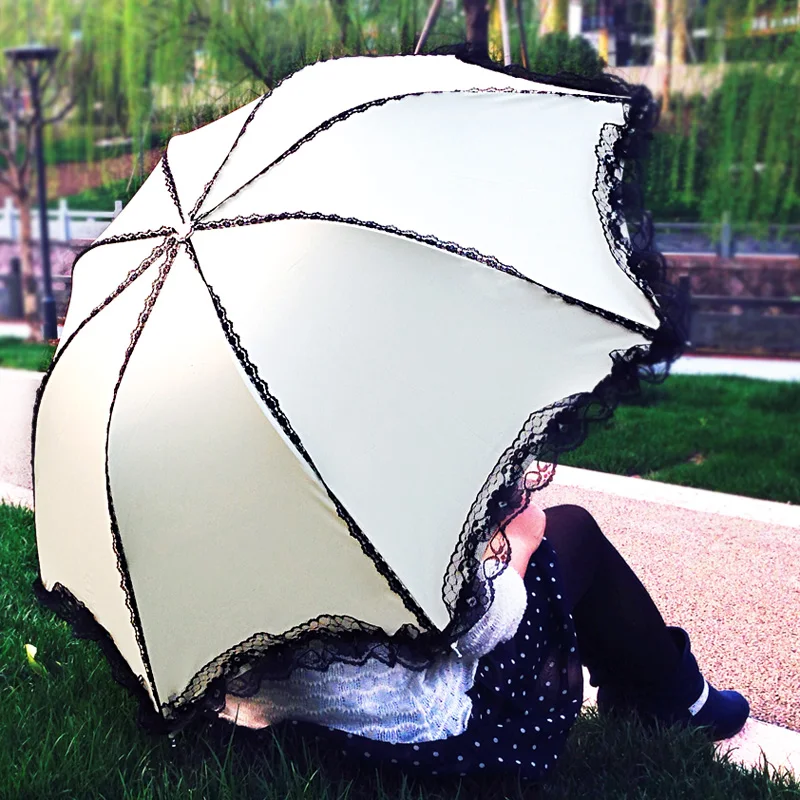 Moteris Nėrinių Lietaus, Skėtis 3 Kartus Vėjo Atsparus Anti-UV Kelionės Moterų Skėtis Mados Apsauga nuo Saulės, Vėjo skėtį nuo saulės Dovanų