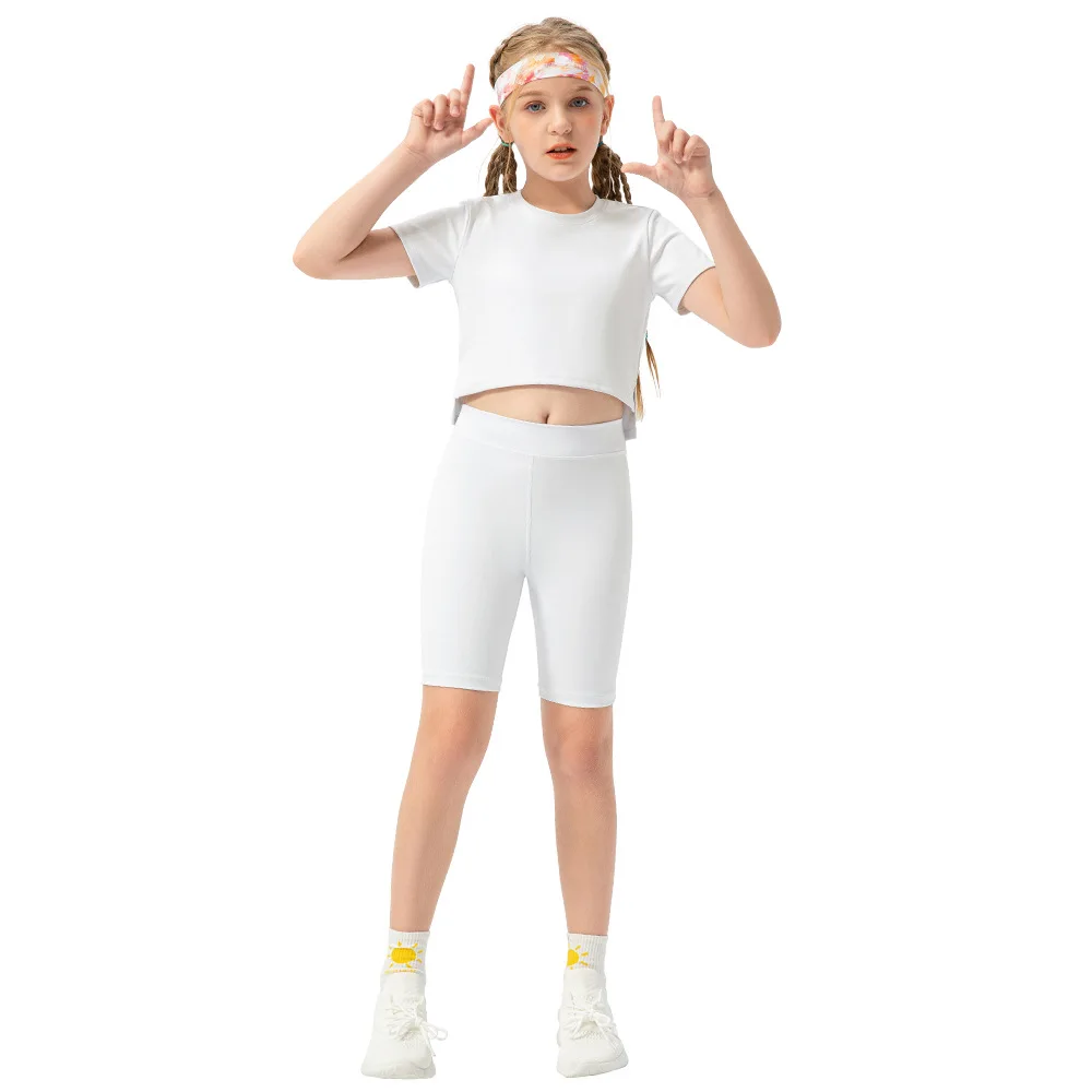 Vaikų Stora Sporto Capris Kosmetikos Didelio Elastingumo Joga Veikia Šortai Mergaičių Šokio Mokymo Kelnės