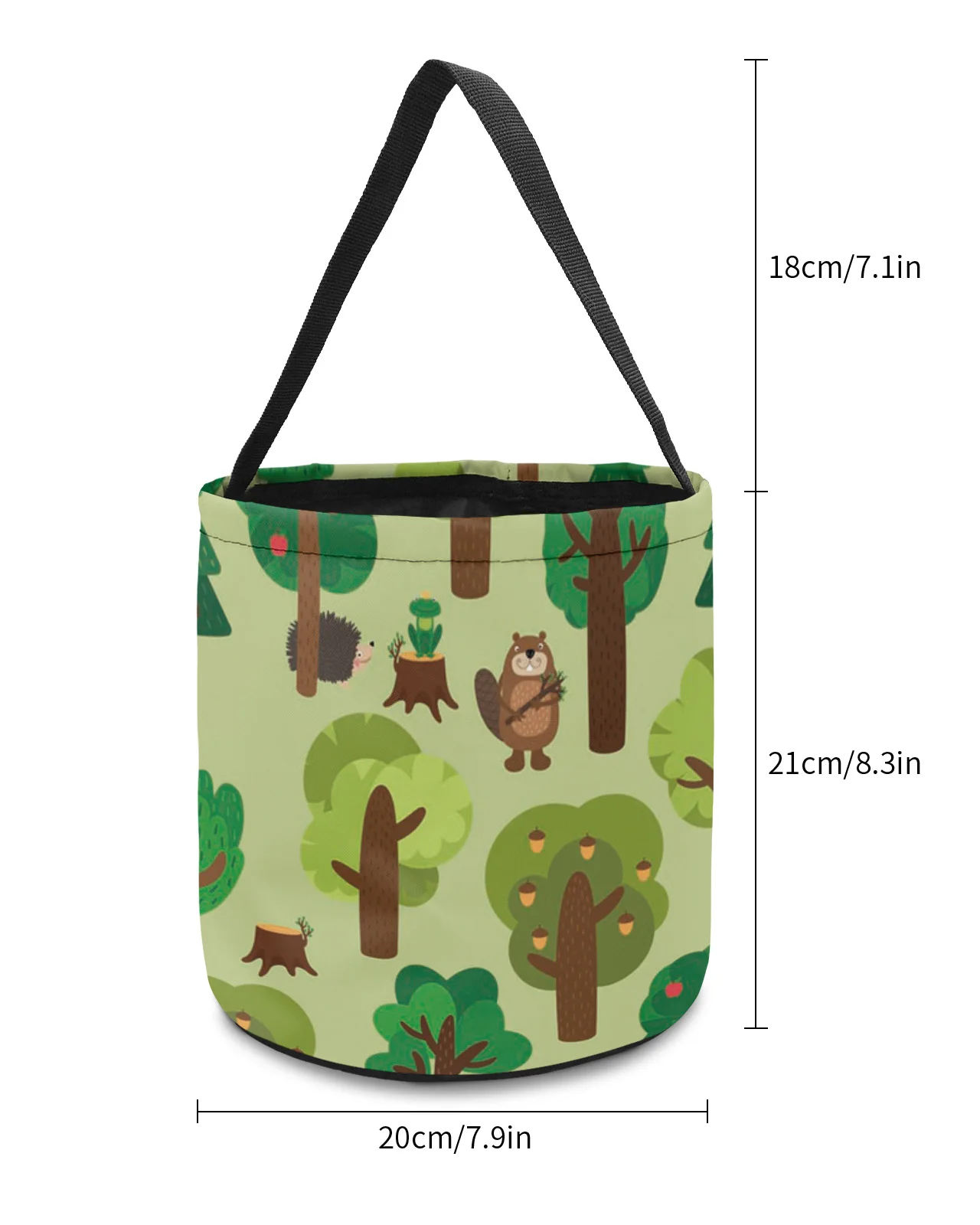 Animacinių Filmų Žalia Miško Gyvūnų Laikymo Krepšį Saldainių Kibirą Portable Home Saugojimo Krepšys Vaikams, Žaislai Trukdo Šalies Apdailos Reikmenys