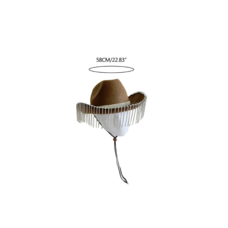 Kibirkščiuojantis Cowgirl Hat, White Hat Migocący Kutai Vestuvių Nuotakos Dušas