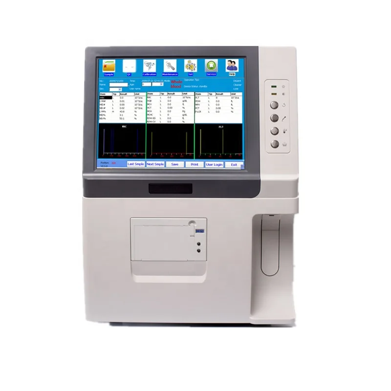 Karšto pardavimui, visiškai automatinis didelis spalvotas ekranas dvigubo kanalo žmogaus naudojami hematologijos analizatorius cbc mašina jutiklinis ekranas neprivaloma A7
